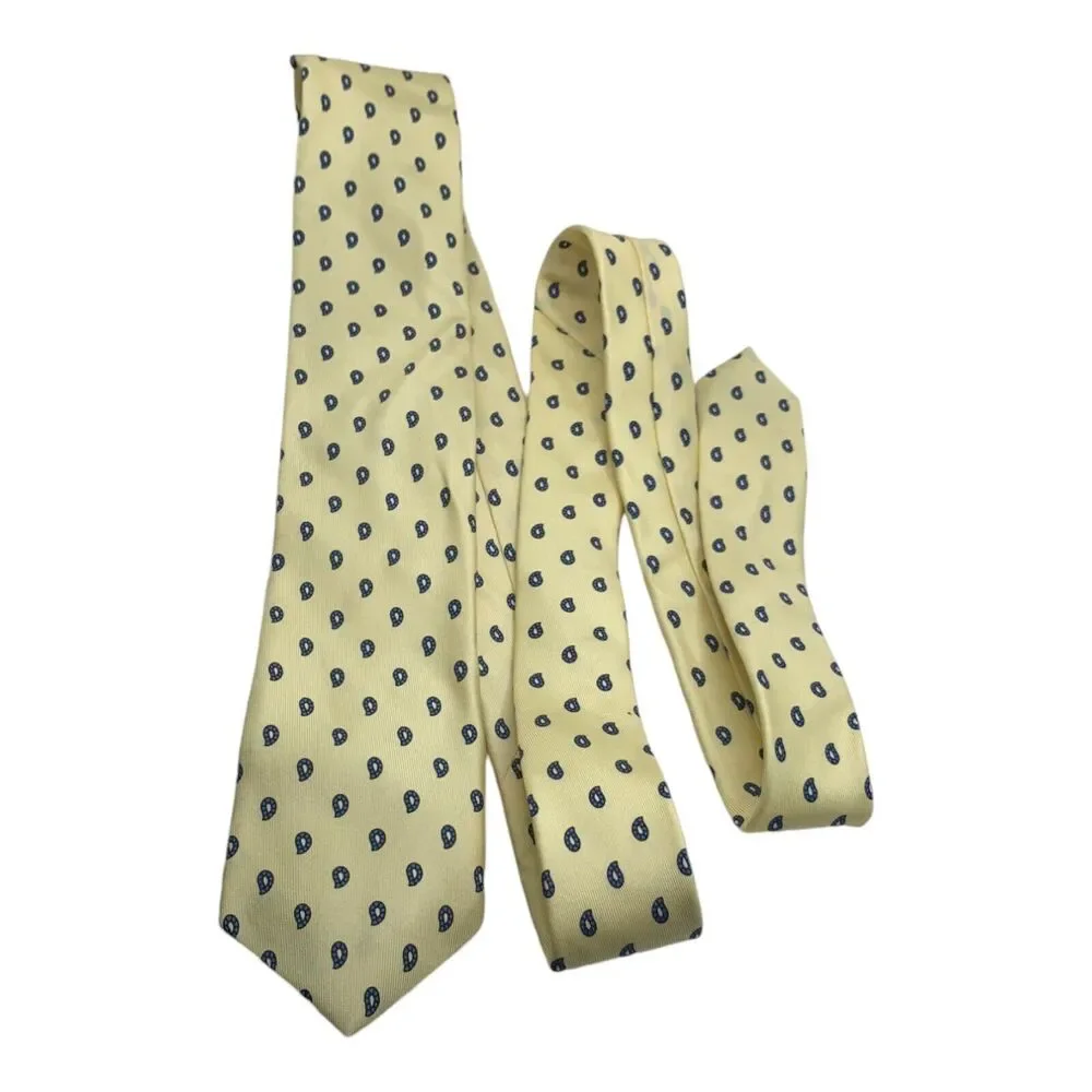 Lord & Taylor the boys shop kids silk neck tie yellow navy